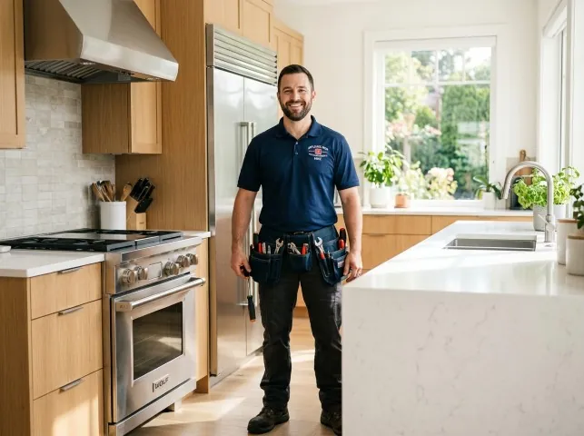 Appliance Repair Hero technician in a Buellton, CA kitchen after an appliance repair